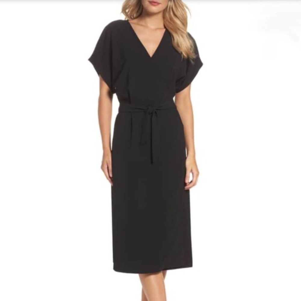 Felicity and Coco Rita Black Midi Wrap Dress